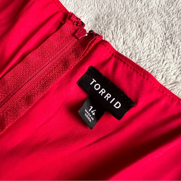 Torrid Textured A-Line Fit & Flare Retro Swing Dress Jester Red Sz 14 - Picture 3 of 15